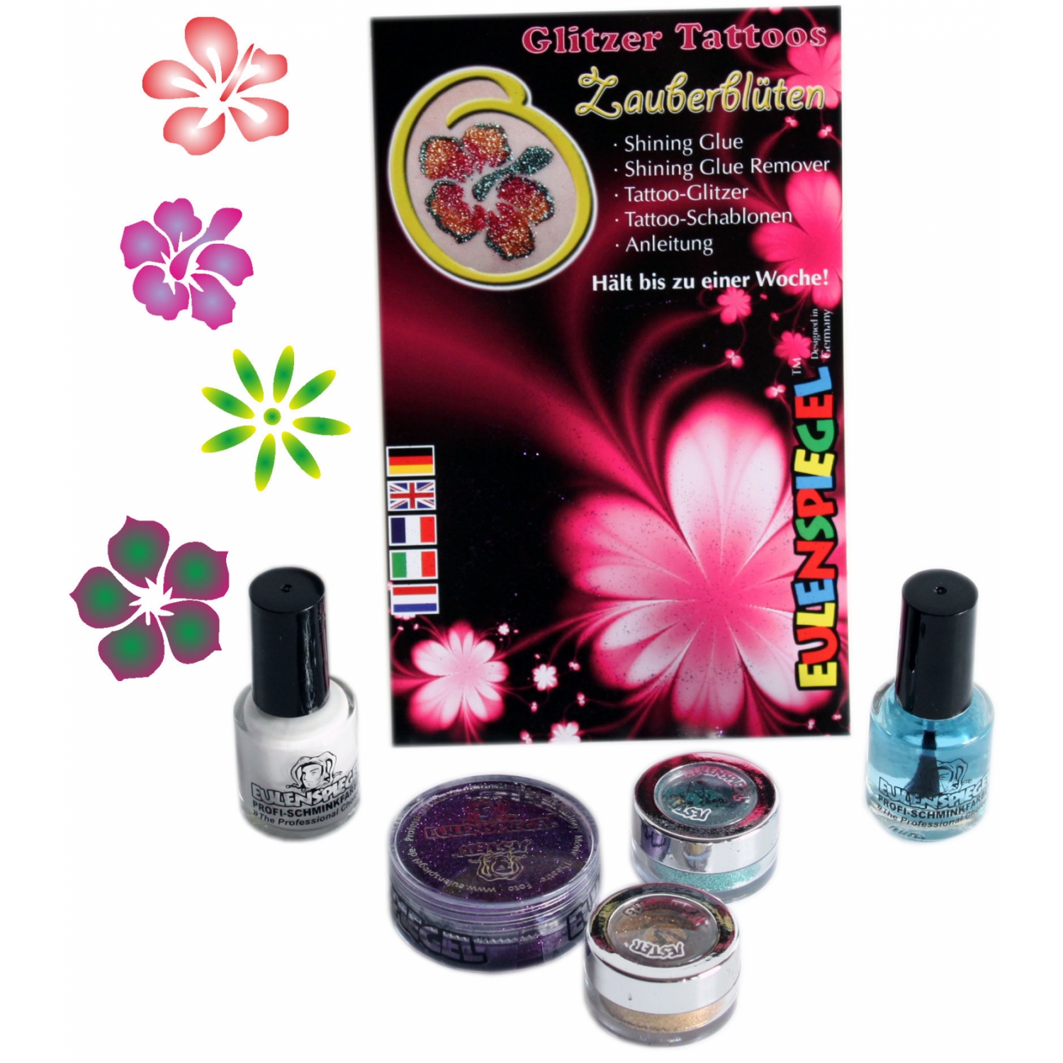 Set tatuaje temporare germane (glitter tattoos) Magical Flowers Eulenspiegel ST730560EULGT B39011163