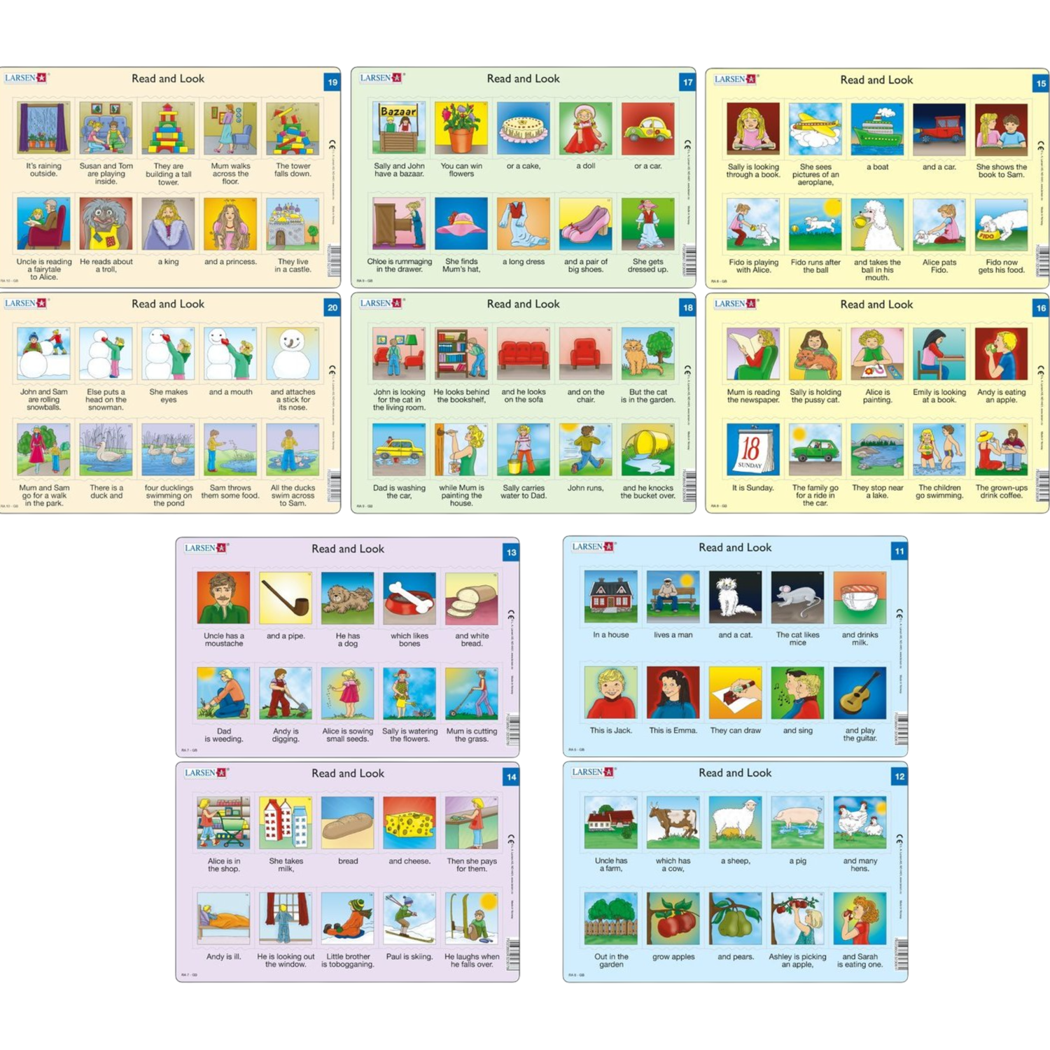 Set 10 Puzzle-uri Read and Look 11 -20 (EN), 10 piese Larsen LRRA6 B39016704