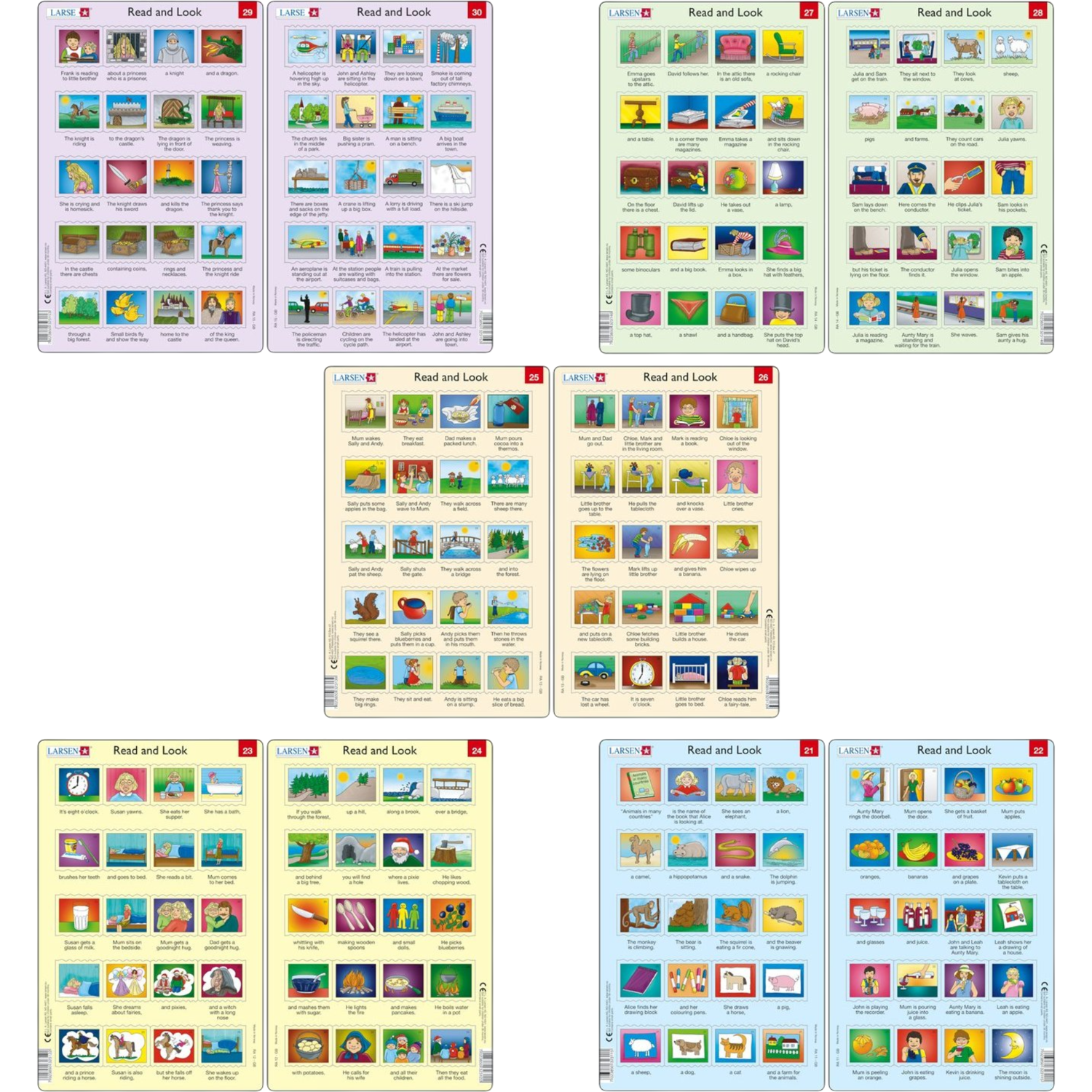 Set 10 Puzzle-uri Read and Look 21 -30 (EN), 10 piese Larsen LRRA11 B39016705