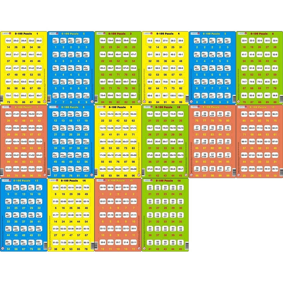 Set 16 Puzzle-uri 0 - 100, 25 Piese Larsen LRP48 B39016752
