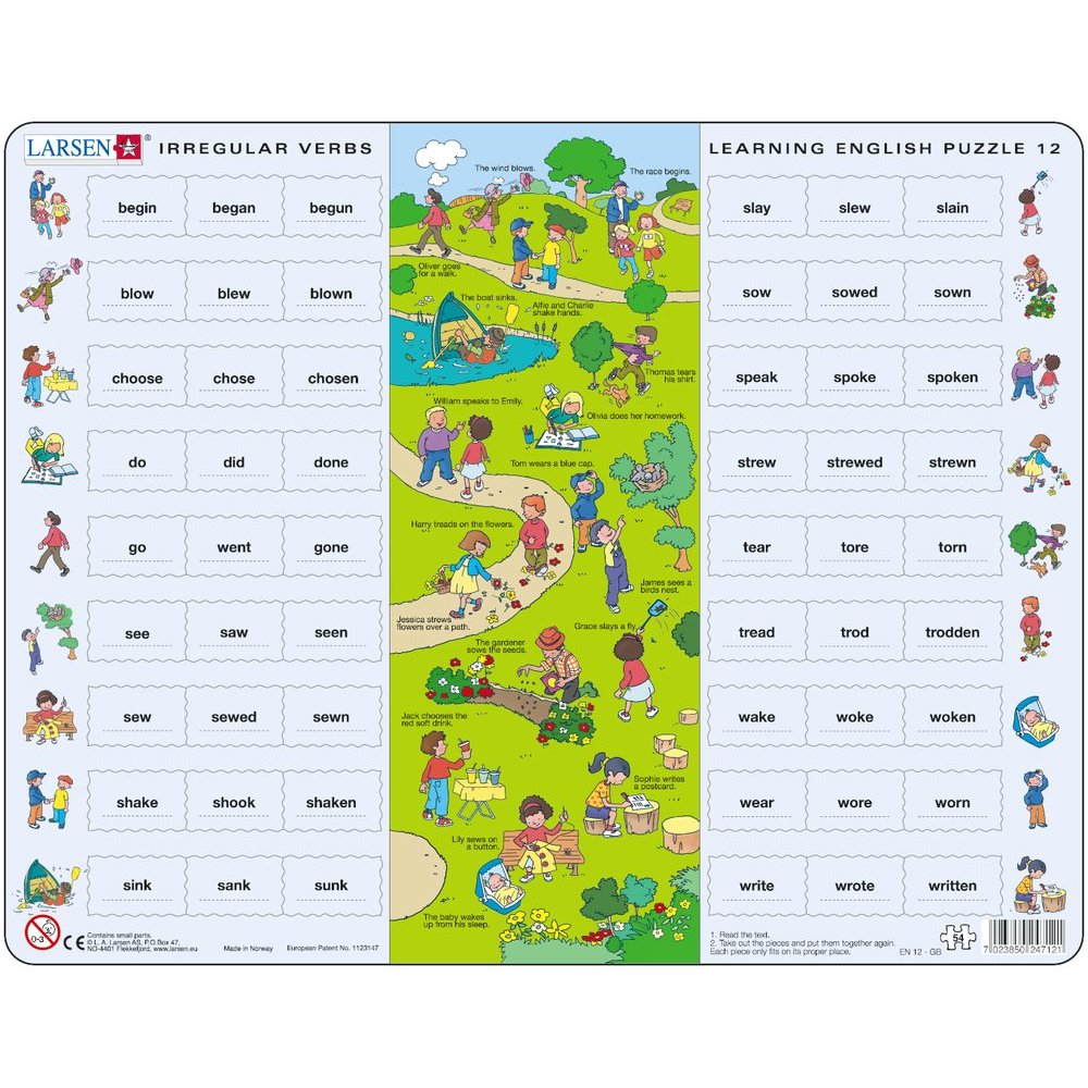 Puzzle Invatam Limba Engleza Nr12, 54 Piese Larsen LREN12-GB B39016855