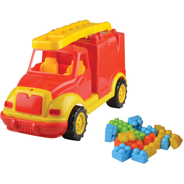 Masina pompieri 43 cm cu 38 piese constructie, in cutie Ucar Toys UC85 B39016913